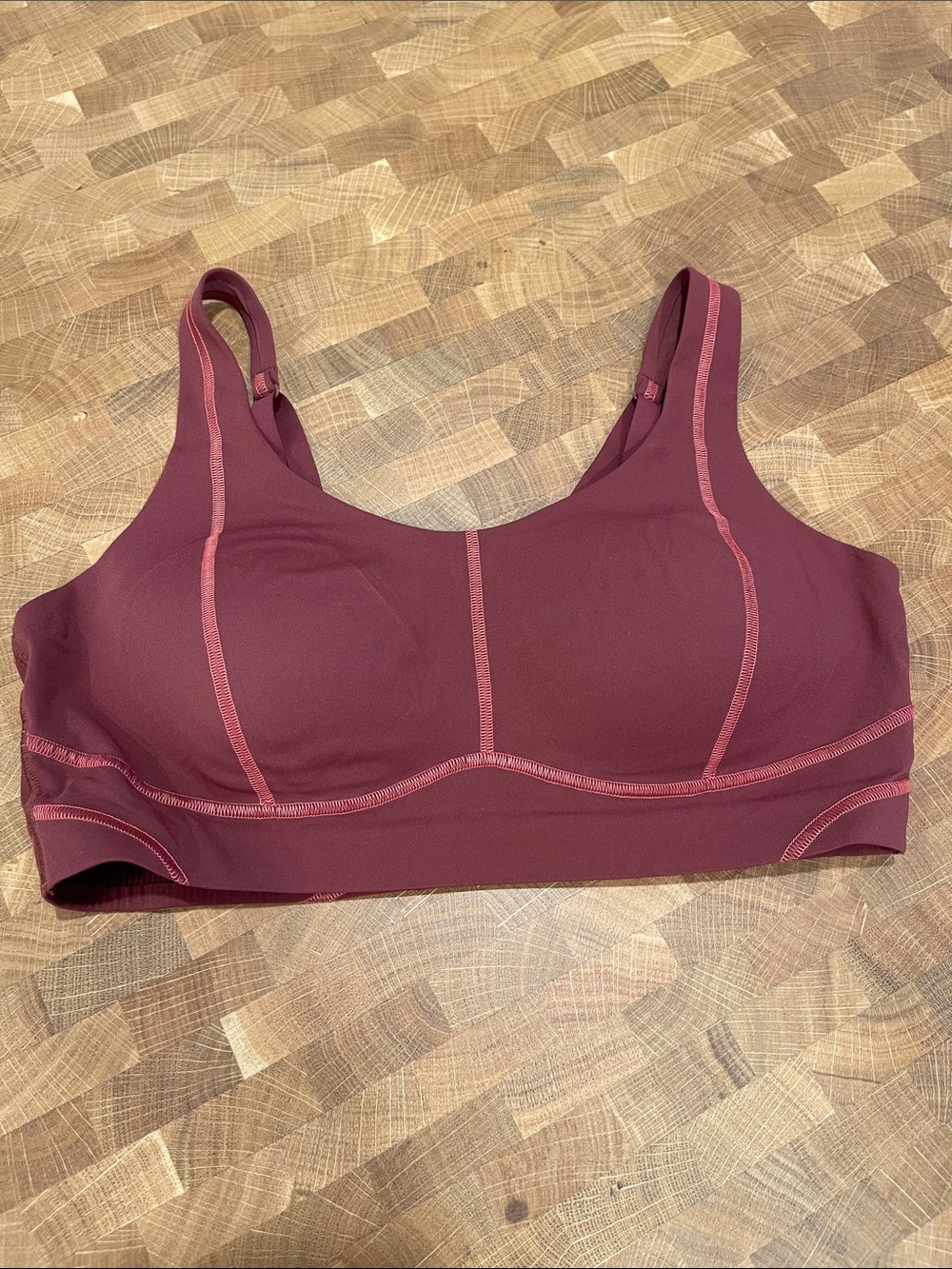 Gymshark Deep Wine Seam-Detail Sports Bra NWOT